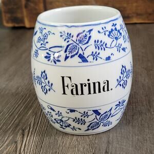 Vintage German Blue Onion Farina Canister no lid